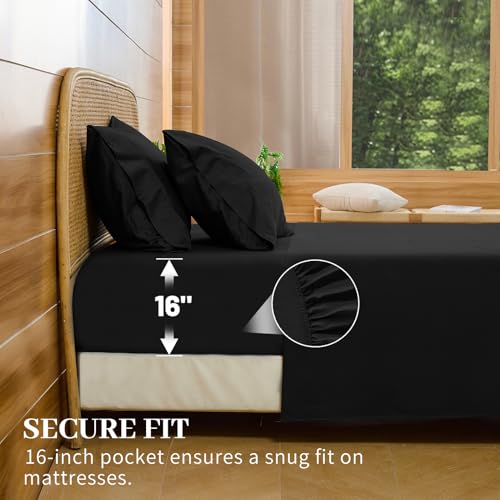 Image of Bedlifes 1000TC Egyptian Cotton Cal King Sheets, 4Pcs, 16 inch Deep Pocket | Cooling & Breathable, Ultra Soft, Hotel Comfort, Sateen Weave, OEKO-TEX Certified, Easy-Care Machine Washable