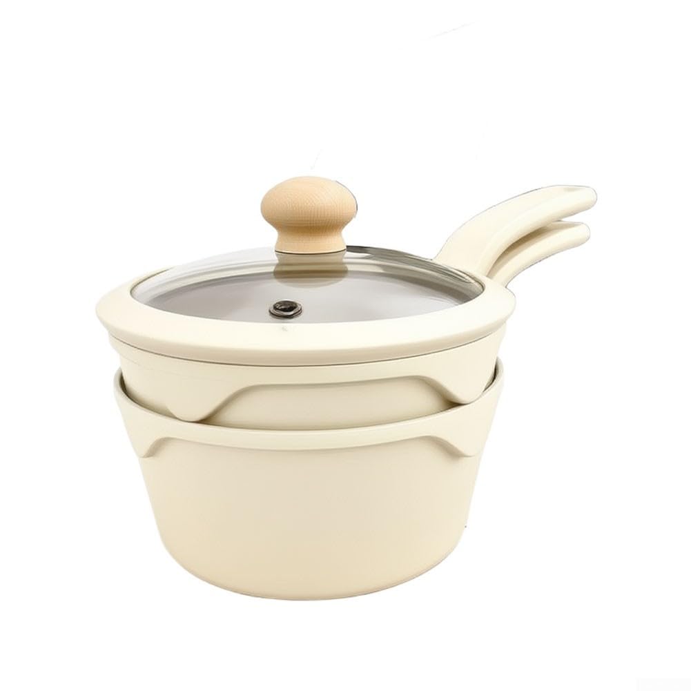 Set di 3 padelle in lega di alluminio con manici freddi al tatto, per una cottura sana su tutti i piani cottura tranne quelli a induzione, colore bianco