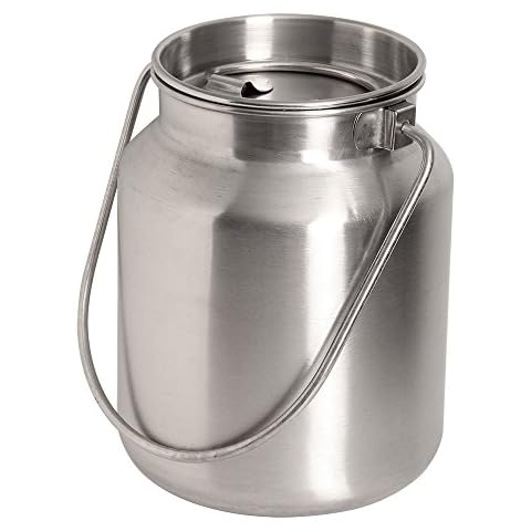 Lindy's Stainless Steel Seamless 1-Gallon Milk Jug, Milk Can, Milk Pail, Anti-Leak Liquid Storage Container with Tight Lid and Long Swivel Handle Cover