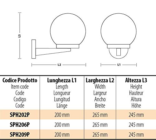 Grote Bol Buitenlamp 50 cm E27 - Lichtgevende bol voor buiten