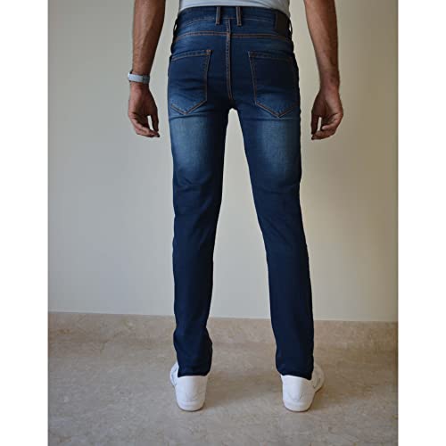 Image of Tall Men's Jeans. Canon. Blue Tinge. 38l Tapered Fit Jeans. 38 Inseam | 38 Length. 38L Extra Long Jeans for Tall Men 6 ft 7 & Above