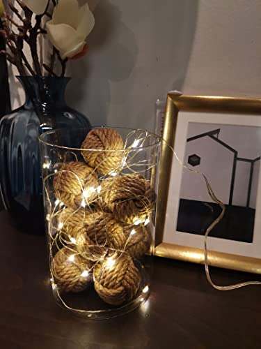 Elkpruu 10PCS Orbs Decorative Mini Balls for Centerpiece Bowls, Christmas Decorative Rope Balls for Bowls, Vase Filler, Decorative Bowl fillers for Farmehouse Coastal Table Decor - Image 7