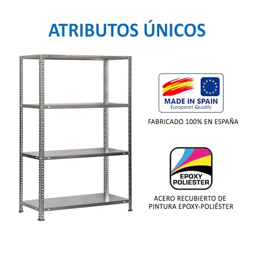SimonRack Schwerlastregal, Lagerregal, 150x80x40 Metallregal, Kellerregal, Biegestelle 75 kg, 4 Fachböden, Galvanisiert - Advantage