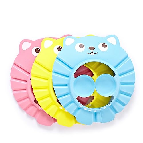 QUMIIRITY 3個 カー ーン ー付 ベビーシャンプー 帽子 青 快 な 感 い しっ ー