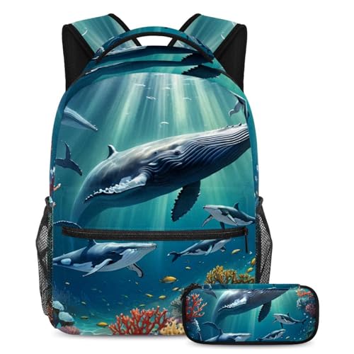 Sac à dos baleine multicolore idéal pour les adolescents en déplacement et les sorties de week-end