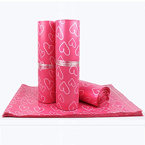 Bolsas para Envíos 100 Pcs Pink Heart Pattern Self-Seal Adhesive Shoes Bag Shipping Bags Matte Material Envelope Mailer Mailing Bag Packaging Bags 647 (Color : Pink 38x52cm)