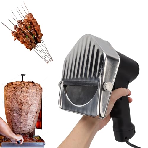 Topyond Couteau à Kebab électrique 80W, épaisseur Réglable, Coupe-Gyro Scope Couteau Turc Pour Couper La Machine Shawarma Doner Couteau Kebab Electrique,...