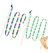 FYNIGO Interactive Cat Rainbow Wand Toys for Indoor Cats Adult and Kitten,Extended Colorful Cat T...