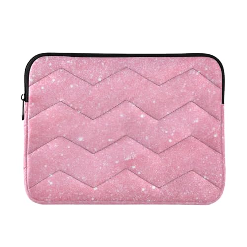 Funda para portátil de 13 a 14 pulgadas impermeable rosa con brillo miniatura 1
