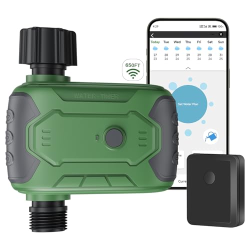 WiFi Water Timer for Garden Hose,YYSTEBS Smart WiFi Sprinkler Timer, Suitable for Garden Faucets, Covers 500 Feet Wi-Fi Range, Intelligent Garden Irrigation System