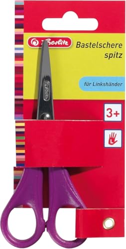 Herlitz 1947787 Bastelschere spitz für Linkshänder, farbig sortiert, keine Farbauswahl möglich!