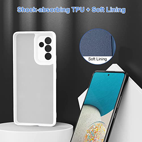Image of DIZORO Liquid Silicone Case with Microfiber Cushioning Compatible for Samsung M52 5G Shockproof Slim Back Cover, Gel Rubber Full Body Protection (White)
