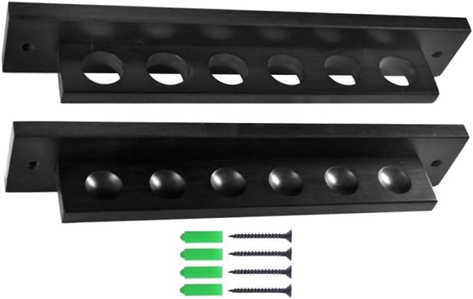 6-hole Wooden Billiard Cue Rack Wall Release Rack/bar Support Wall-mounted Accessories