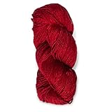 Regal Mulberry Silk Yarn - Worsted Weight - Single Ply Yarn - Solid Colors (Crimson Red)