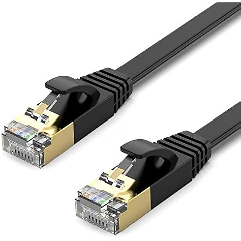 Ethernet Cable 2m, TBMax Cat 7 Ethernet Cable Hihg Speed Gigabit Lan Cable 10Gbps 600MHz Flat Network Cable RJ45 STP Internet Cable for Switch Router Modem Patch Modem Cover