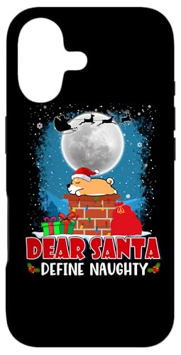 Dear Santa Define Naughty Shiba Inu Dog Sleep Christmas X}zP[X iPhone 17 p