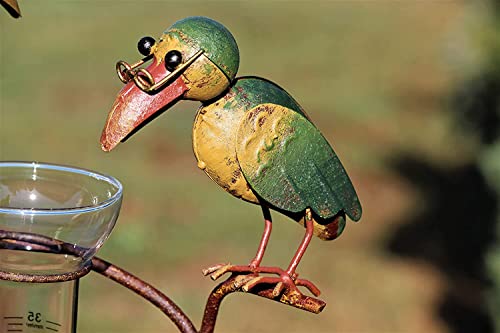 Unbekannt REGENMESSER Rabe - Echtglas, Metall - Gartenstecker/Regenmesser - Bunt - 136 cm hoch