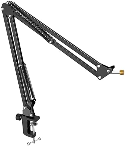 CS1 Mirophone Stand, FIFINE Boom Arm with Heavy Duty Clamp, 3/8" to 5/8" Adapter, Adjustable Suspension Scissor Arm Stand for Voice-over, Gaming, Recording, Studio, Home Office