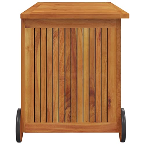Boîtes de rangement d'extérieur en bois avec roulettes, boîte de rangement pour coussins, boîte à outils pour piscine, garage, plage de sable – 90 x 50 cm