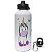 Lolapix Gourde Enfant Personnalisé avec Prenom. Cadeaux Personnalisés pour Enfants. Bouteille Inoxydable Aluminium. Licorne
