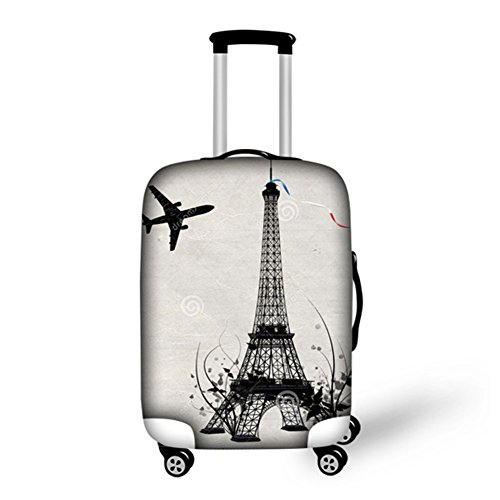 Dremagia Travel Luggage Cover Spandex Anti-scratch Suitcase Protector Washable Baggage Covers (S (26''-9'') cover?Airplane France Paris Eiffel Tower)