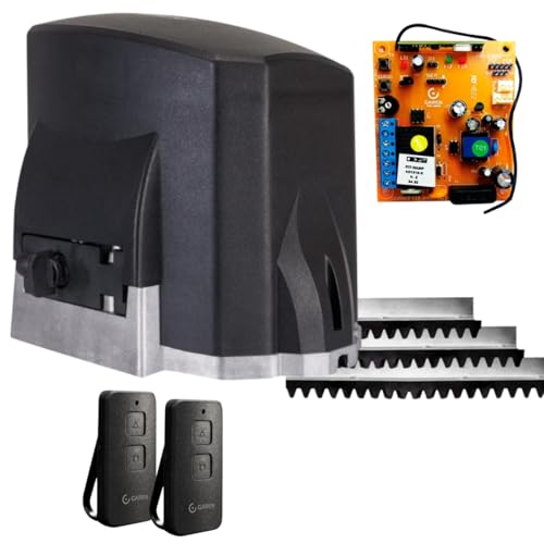 Kit Motor de Portão Eletrônico Deslizante Kdz Fit 1/4hp Garen 2 Controles 3 Metros de Cremalheira (220, Volts)