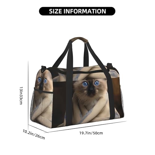 Travel Duffel Bag Lightweight Waterproof Carry On Tote Bag Foldable Weekender Overnight Bags Cat On Blanket Sport Gym Bag For Women Men2