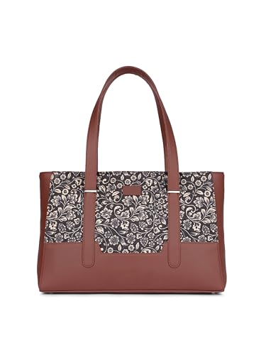 Image of ZOUK Handcrafted Vegan Leather Travel Tote Bag for Women with Multiple Compartments | Spacious Water-Resistant Shoulder Bag for Travel, Vacation, Day Trips |