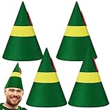 4 Pcs Christmas Elf Hat Adults Christmas Elf Costume Accessories Christmas Hat Santa Hats the Elf Hat for Women Men (Bright Style)