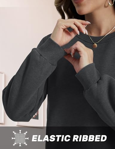 Image of TACVASEN Women's Crewneck Sweatshirt Fleece Lined Sherpa Pullover Winter Shirt Warm Sweaters Long Sleeve Tops