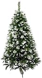 Árbol de Navidad artificial, ramas de plástico de primera calidad con efecto brillo, súper natural y rellenado