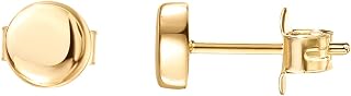 PAVOI 14K Gold Plated 925 Sterling Silver Tiny Stud Earrings for Women - Hypoallergenic Dainty Circle Triangle Bar Minimalist Geometric Jewelry