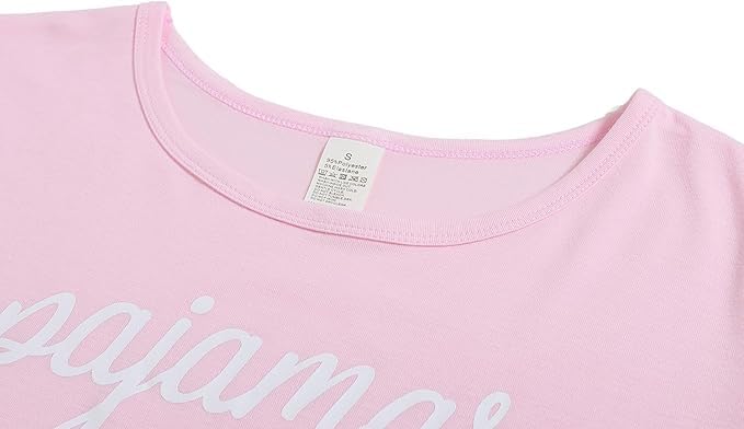 Image of VENTELAN Pajama Set For Women Cute PJS Summer Short Sleeve Shorts Sleepwear