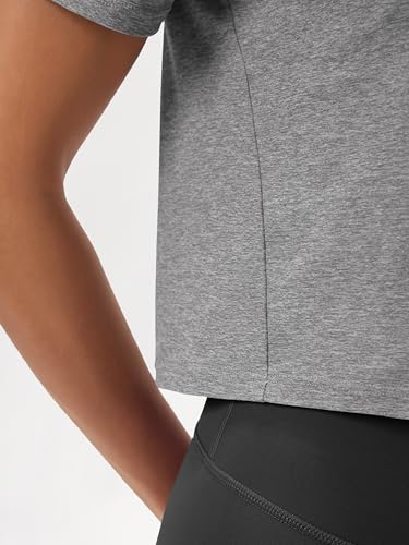 Image of ODODOS Women's Performance Cropped Tee Ultra Soft odSTRATUM Tech Short Sleeve Relaxed Top Crew Neck T-Shirts