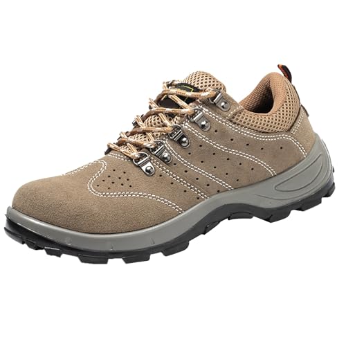Generisch Zapatos de trabajo transpirables para hombre en primavera e invierno con agujeros en la parte superior, antiescaldaduras y chispas, zapatos de soldadura para hombre K, amarillo, 37 EU