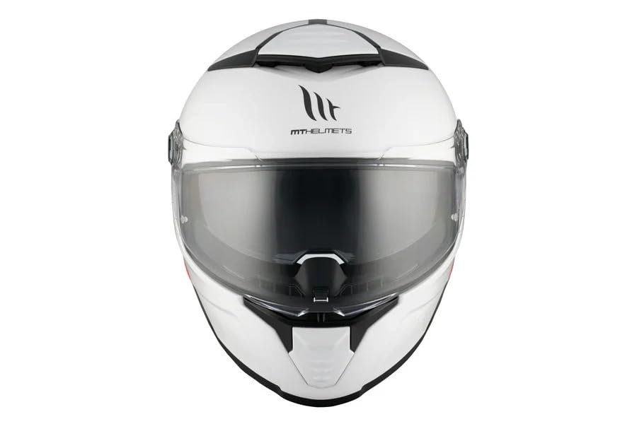 Casco MT Thunder 4 SV – Casco Moto Integral con Visor Solar Full Vision, Pantalla Antivaho Compatible con Pinlock, Interior Lavable y Calota HIRP | Homologado ECE 22.06 & Dot Blanco Brillo Talla M