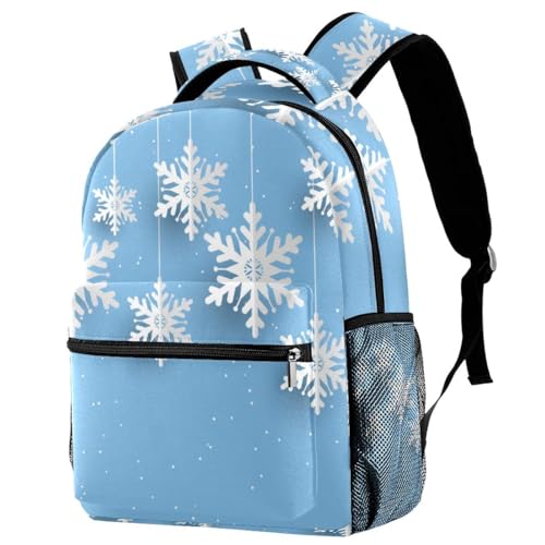 Sac à dos d'école pour adolescentes avec motif flocon de neige de Noël
