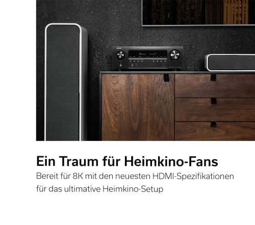 Denon AVR-S760H 7.2-Kanal AV-Receiver mit Dolby Atmos, DTS:X, 6 HDMI Eingänge und 1 Ausgang, 8K...
