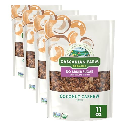 Image of Cascadian Farm, Granola Coconut Cashew No Added Sugar, 11 Ounce (Pack of 4)