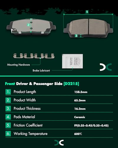 Image of SCITOO D2215 D2199 8PCS Front and Rear Ceramic Brake Pad Sets | Fit 2020-2022 For Hyundai For For Palisade 3.8L,2020-2022 For Kia For For Telluride 3.8L