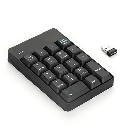Teclado Numérico Inalámbrico, Jelly Comb 2,4 GHz Teclado Numérico 18 Teclas Estándar con Nano Receptor para Ordenador/iMac/MacBook, Negro