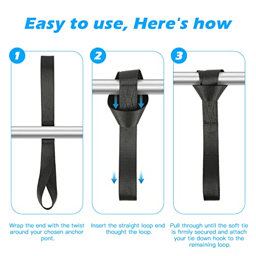 Rio Direct 6-Pack Soft Loop Tie Down Straps, 1800Lbs Load Capacity, 4800Lbs Breaking Strength, 1.5*18 Inches Heavy Duty Motorcycle Handlebar Tie Down Straps, For Secure Trailering Of Bikes, Atv, Utv #TOP3