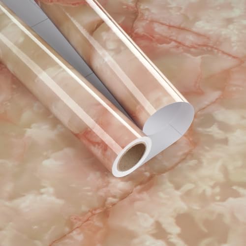 Papel de contacto de mármol rosa autoadhesivo e impermeable para renovar armarios y encimeras 3