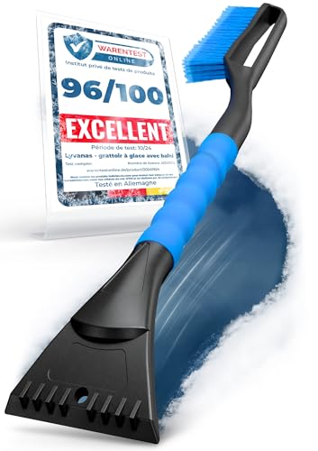 Grattoir glace voiture avec balai neige LYVANAS long et polyvalent pour l'hiver