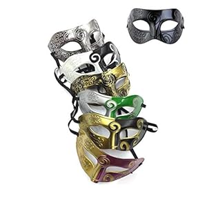 RUSVNO 7 Pieces Unisex Retro Masquerade Mask Mardi Gras Costume Party Acccessory