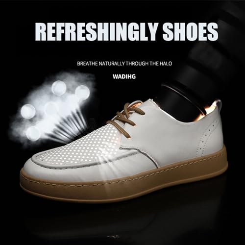 Men's Fashion Platform Hollow Out Casual Oxfords with Brogue Lightweight Lace-Up Soft Sole Leather Walking Shoes Sneakers Comfortable Business Dress Shoes2