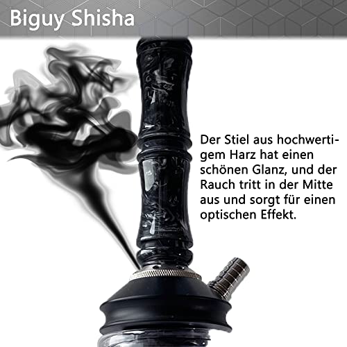Biguy Mini Shisha Set Komplett, Hookah Rauchsäule Aus Epoxidharz,Edle Wasserpfeife 50 cm mit Stecksystem und Premium… – Bild 3