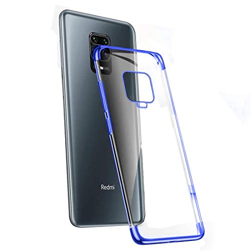 Image of Electroplating Shining Ultra Thin Soft Silicone Transparent TPU Mobile Back Case Cover for Mi Redmi Note 9 Pro /Redmi Note 9 Pro Max /Poco M2 Pro (Electric Blue)