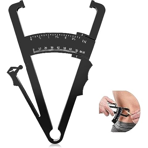 Body Fat Calipers with Measurement Chart Cover