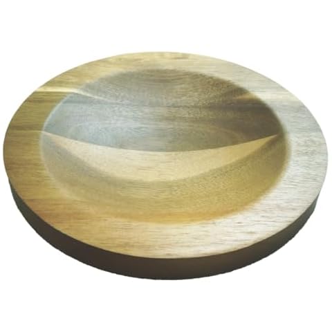 Mezzaluna Chopping Board,Double-sided Acacia Slicing/Serving Charcuterie Board, 8 inch Recessed Round Cutting Board For Efficient Mincing Nuts Veggies n Cheese Cover